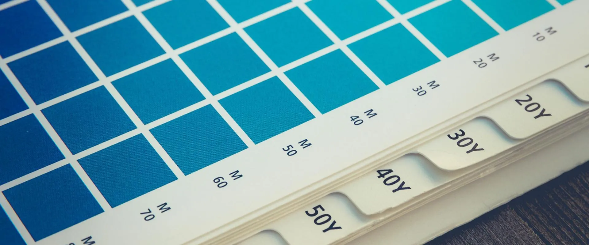 Detailed view of a blue and white chart illustrating statistical information.